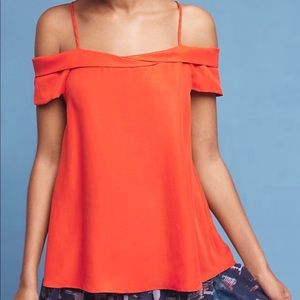 Anthropologie (Paper Crown) Bright Red Off the Shoulder Tank - Size S